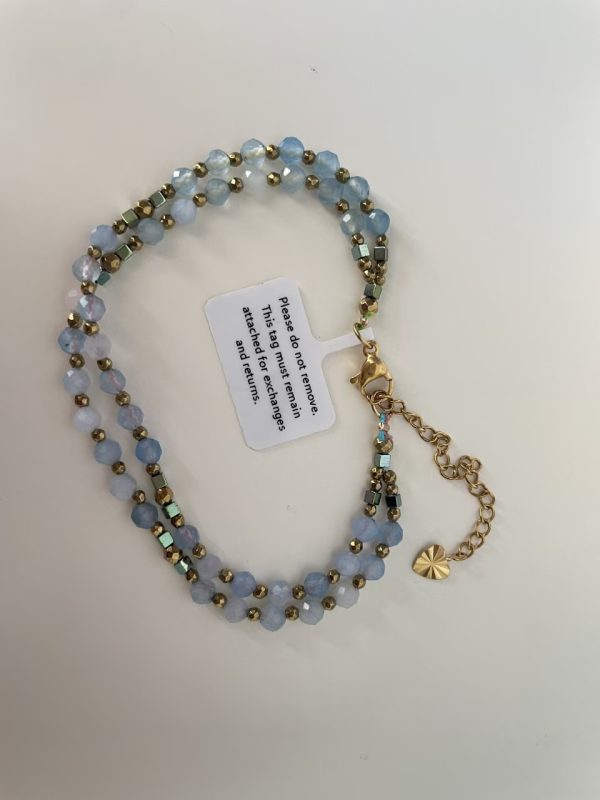 LaunRora 18K Gold-Plated Floral Charm Bracelet with Turquoise & Rose Quartz Beads - Adjustable Chain, Boho Chic Jewelry for Women - Image 6